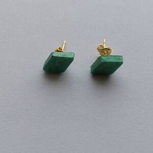 CLEARANCE -Green resin diamond stud earrings
